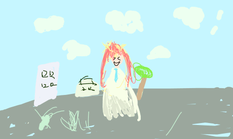 藍色头饰，黄色领带？女 by 狗屁充满了决心 2025/4/12